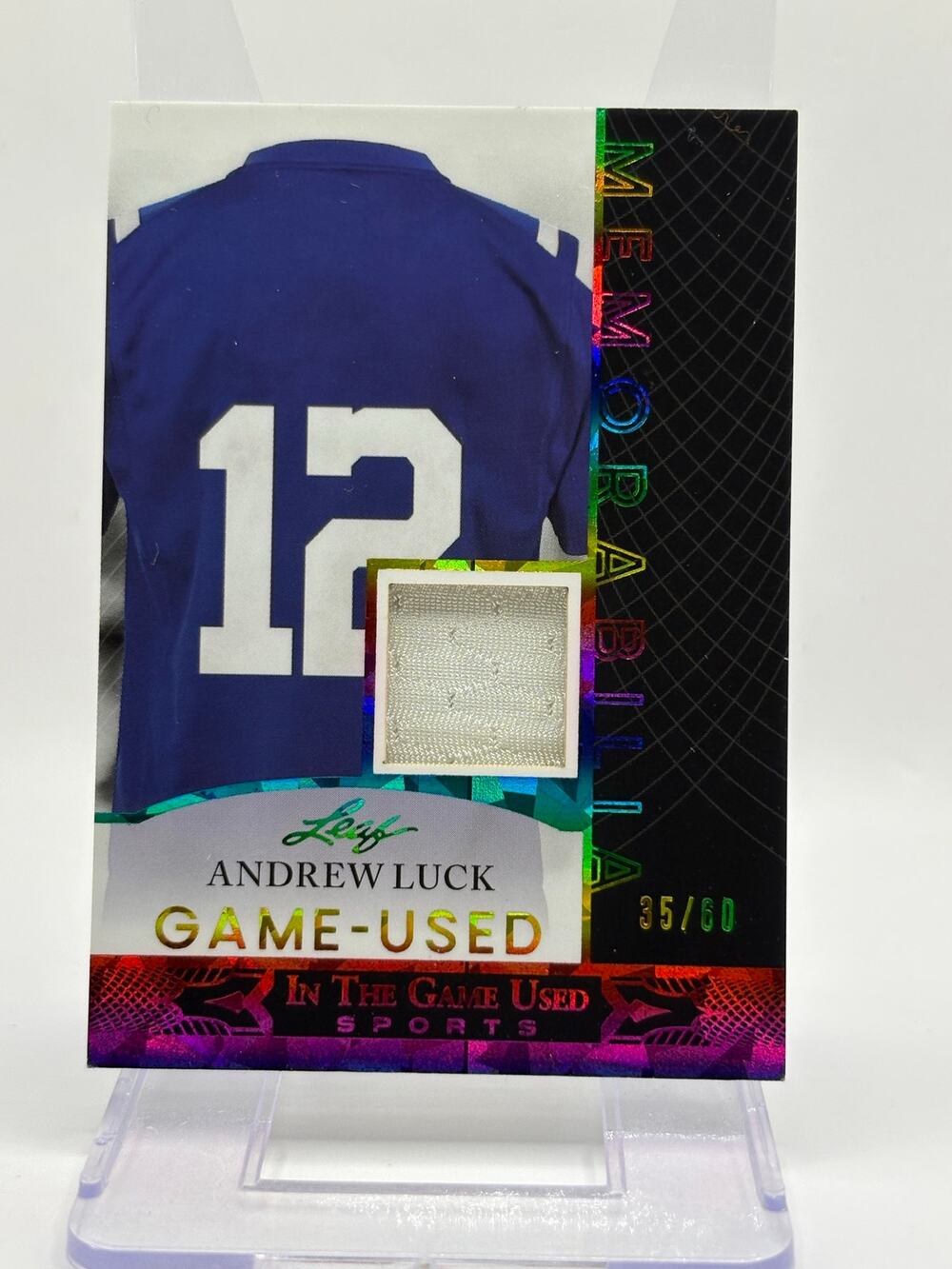 2024 Leaf In The Game Used Andrew Luck Jersey Patch 35/60 SP Indianapolis Colts